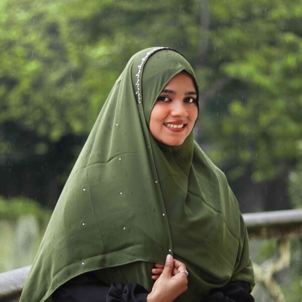 Liyana 2 Minutes Hijab (Olive) - Premium Cherry Fabric