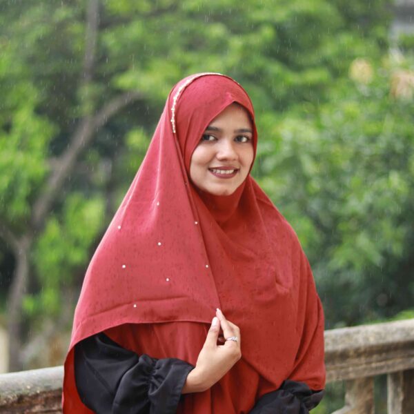 Liyana 2 Minutes Hijab (Brick Color) - Premium Cherry Fabric