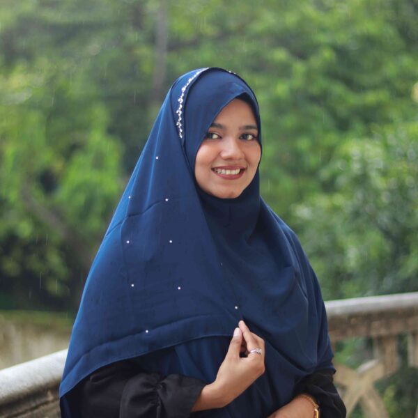 Liyana 2 Minutes Hijab (Navy Blue) - Premium Cherry Fabric