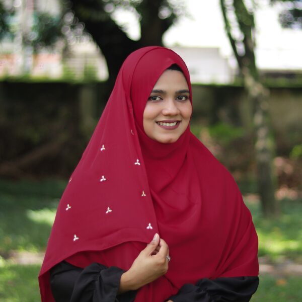 Sana 2 Minutes Hijab (Maroon) - Premium Cherry Fabric