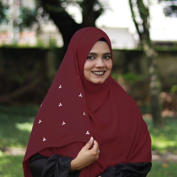 Sana 2 Minutes Hijab (Dark-Maroon) - Premium Cherry Fabric